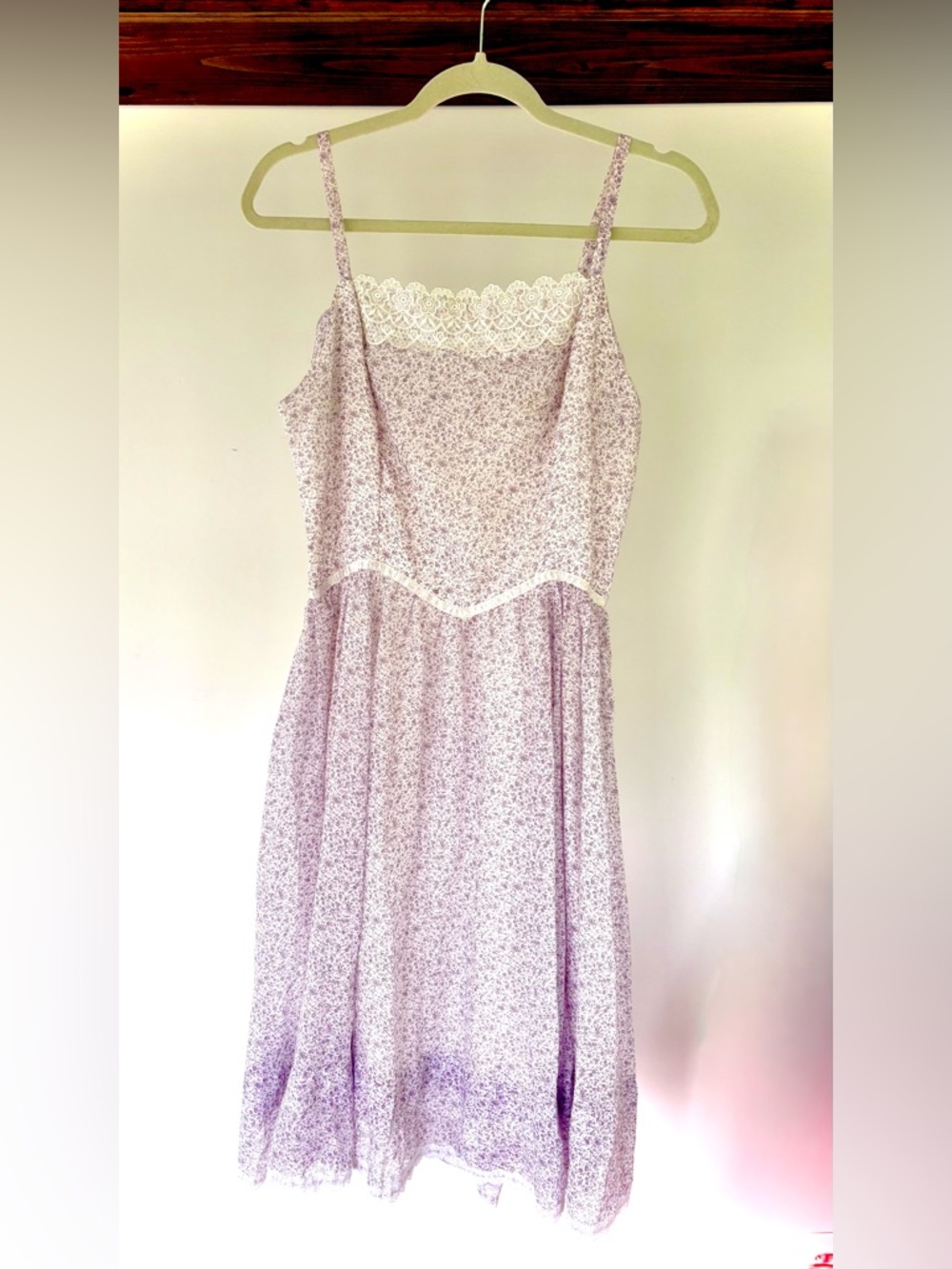 Vintage Gunne Sax by Jessica McClintock Lavender Ditsy Floral Prairie Slip Dress